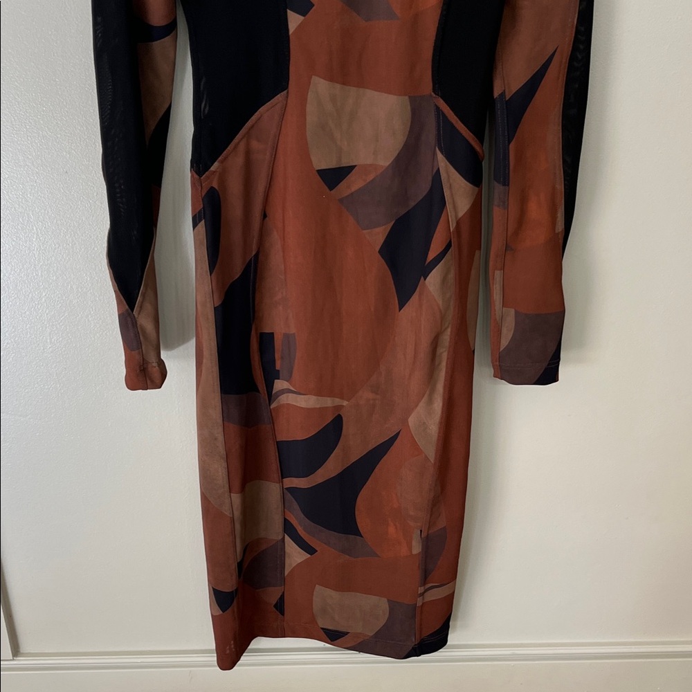 House of CB Abstract Brown and Black Dress - Picture 4 of 8